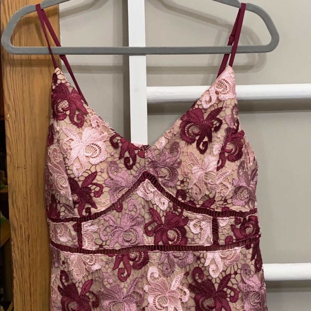 Lulu’s Red & Pink Lace Dress